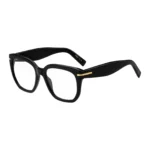 Black-acetate optical frames with gold-tone hinges