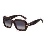 Brown-acetate sunglasses with patterned temples