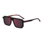 Black sunglasses with signature red accents