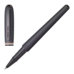 Brushed rollerball pen with signature-stripe ring