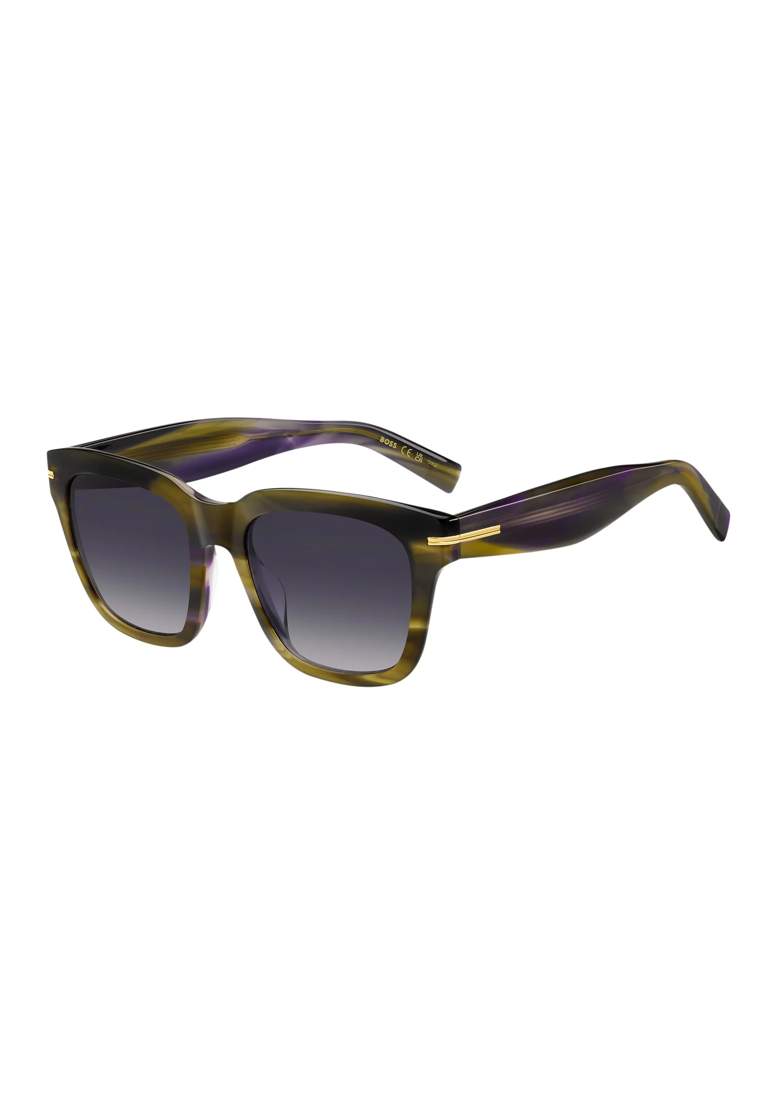 hbeu58329497_999_220 Patterned-acetate sunglasses with gold-tone trims - Image 1