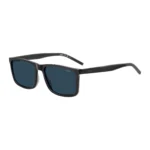 Black sunglasses with blue shaded lenses
