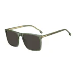 Green-acetate sunglasses with gold-tone trims