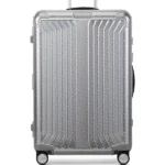 BOSS x Samsonite silver aluminium suitcase 76cm