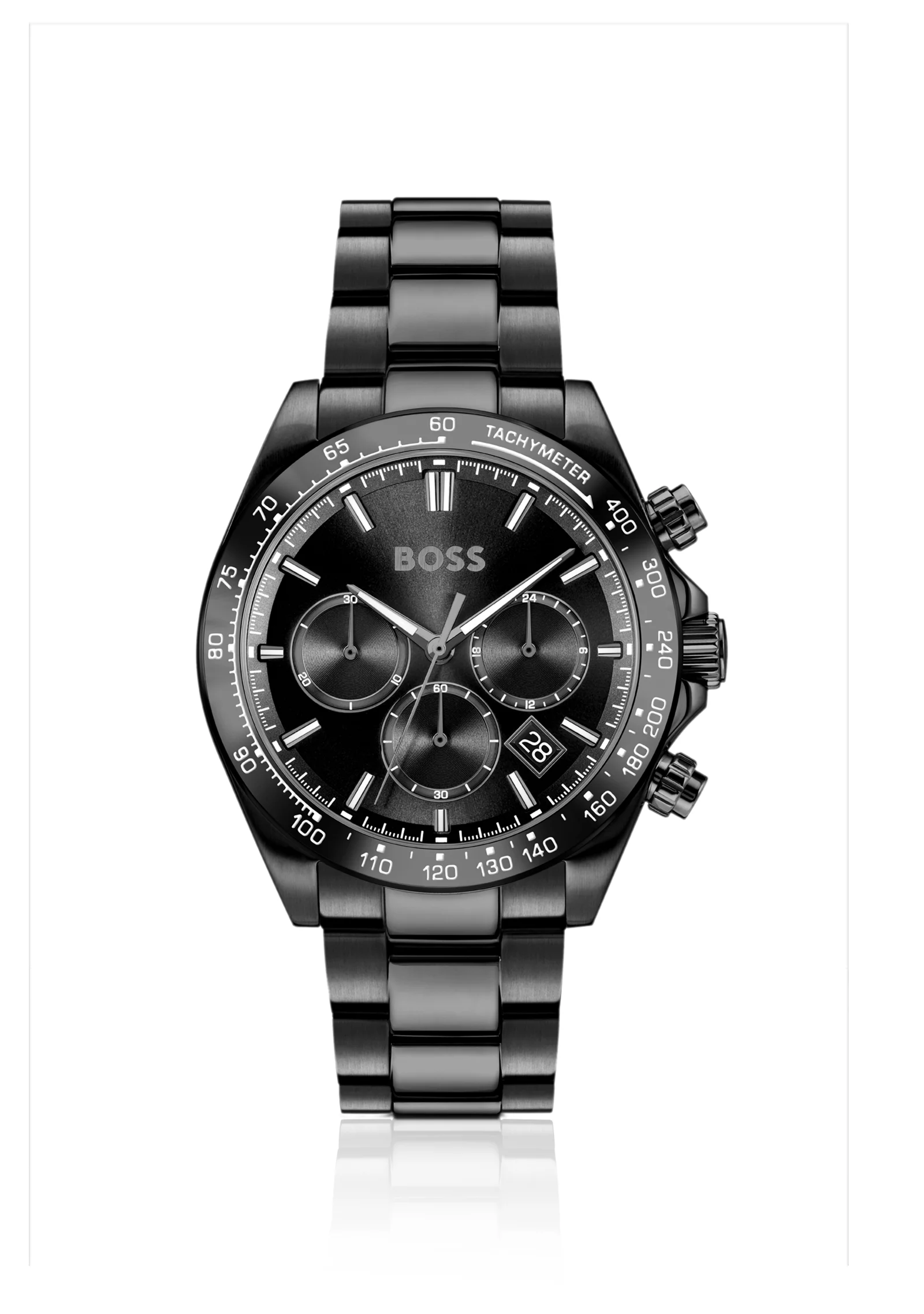 hbeu58564954_999_200 HERO 2.0 Black-dial chronograph watch with tonal bracelet - Image 1