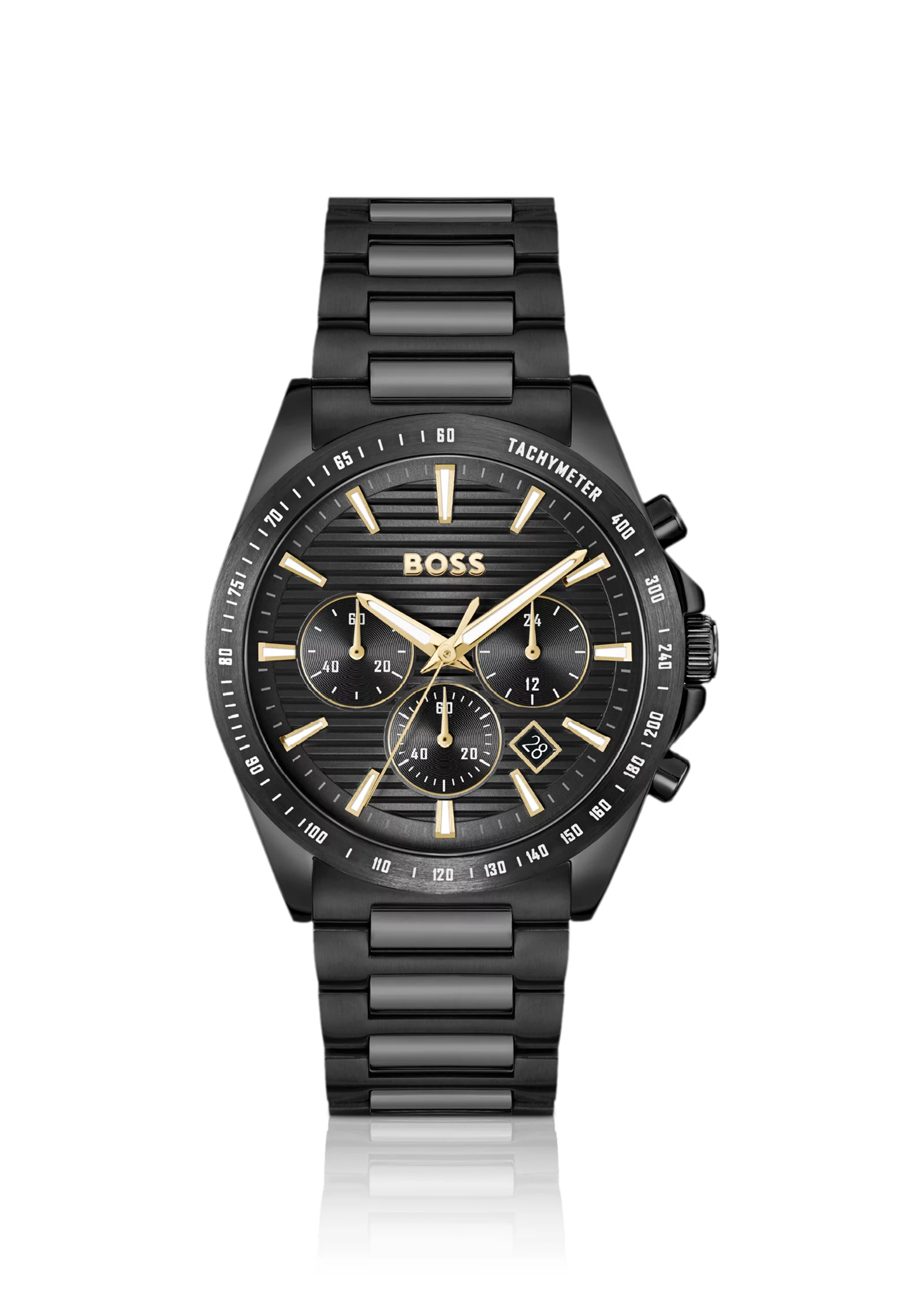 hbeu58565037_999_200 Strike Black-plated watch with tonal H-link bracelet - Image 1