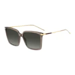 Transparent-brown sunglasses with gold-tone trims