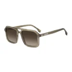 Transparent-brown sunglasses with logo trim