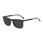 Black-acetate sunglasses with temple logo