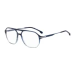 Degradé-blue optical frames with silver-tone trims