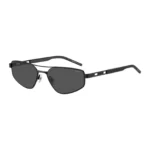 Black-metal sunglasses with cut-out logo