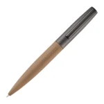 Camel ballpoint pen with ribbed metallic cap