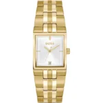 Strivo gold-tone watch with stripe detail