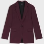 Regular-fit jacket in crease-resistant crepe, Dark Purple