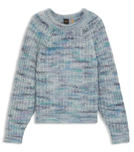 Alpaca-blend relaxed-fit sweater with multicoloured yarns, Patterned