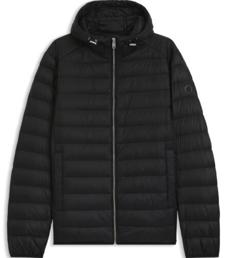 Padded jacket in water-repellent fabric with down filling, Black