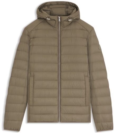 Padded jacket in water-repellent fabric with down filling, Light Brown