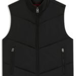 Water-repellent gilet in padded satin, Black
