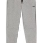 Cotton-blend tracksuit bottoms with striped trims, Grey