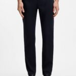 Maine regular-fit trousers in cotton-blend satin, Dark Blue