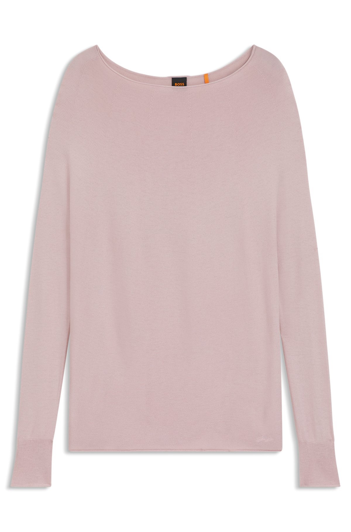 hbeu50544001_562-1 Seamless sweater with embroidered logo, Light Pink