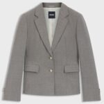 Slim-fit blazer in a patterned wool blend, Grey