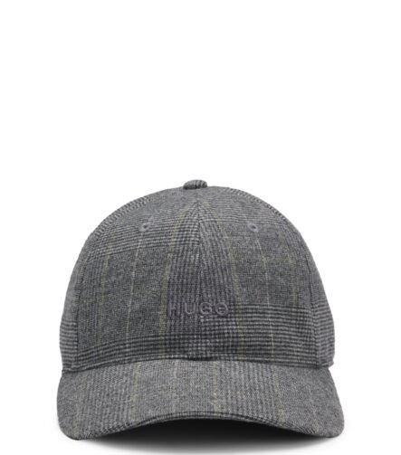 Twill cap with embroidered crest logo, Grey Patterned