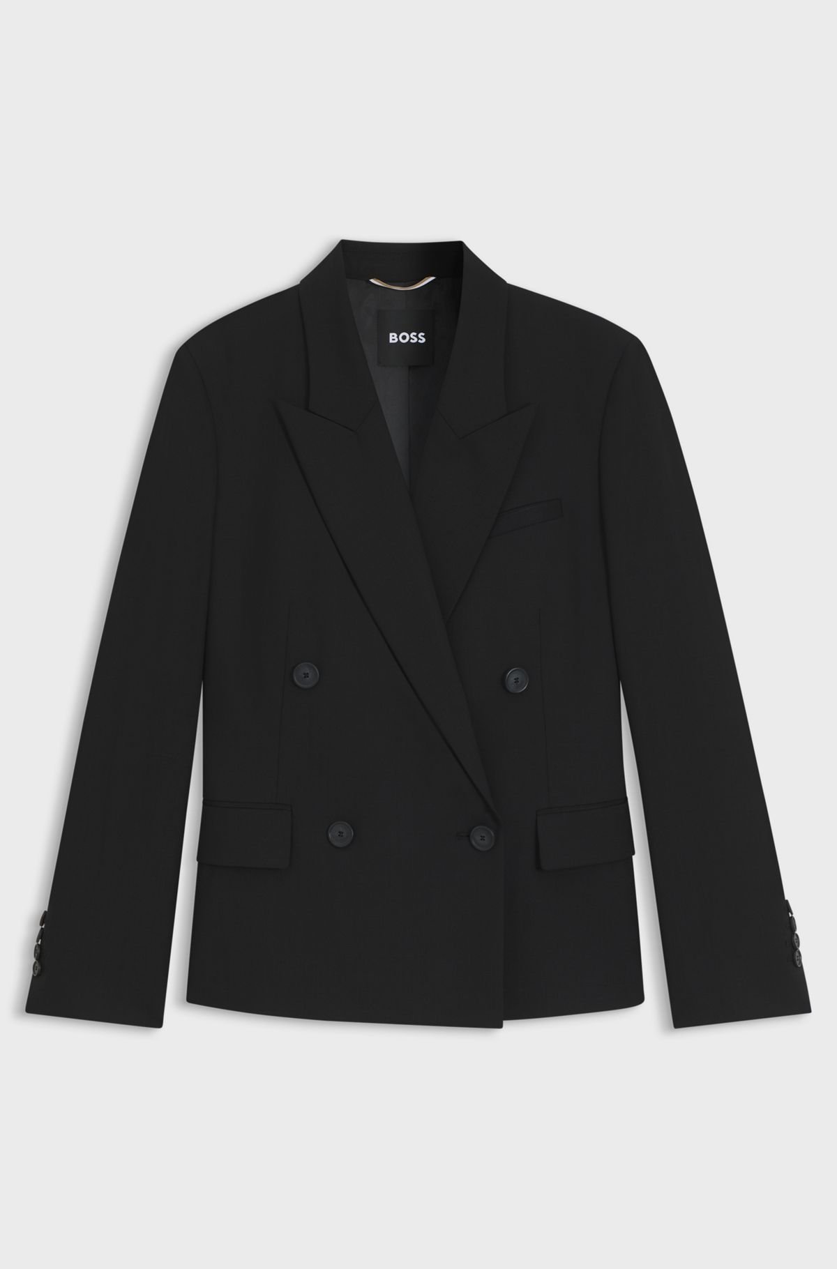 hbeu50546623_001 Regular-fit blazer in virgin wool, Black