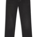 Regular-fit jeans in black washed denim, Dark Grey