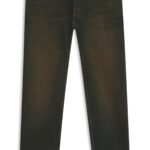 Regular-fit jeans in green-cast rigid denim, Dark Blue