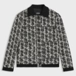 Regular-fit jacket in patterned feather tweed, Black Patterned