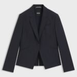 Slim-fit blazer in striped virgin wool, Patterned