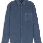 Regular-fit shirt in cotton corduroy, Blue