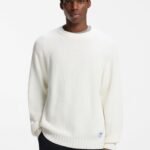 Relaxed-fit cotton sweater with raglan sleeves, Natural