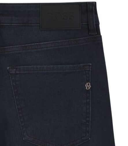 Delaware slim-fit jeans in blue knitted denim, Dark Blue