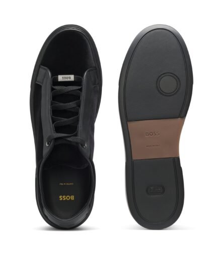 Gary trainers with leather trims, Black