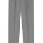 Tapered-fit trousers in melange virgin wool, Silver