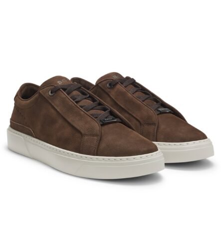 Gary trainers in nubuck, Dark Brown