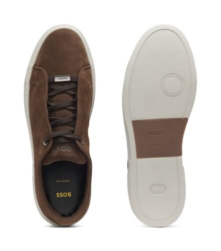 Gary trainers in nubuck, Dark Brown