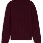 BECKHAM x BOSS cable-knit sweater in wool and cashmere, Dark Red