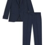 Two-piece regular-fit suit in virgin wool, Dark Blue