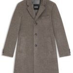 Slim-fit coat in an alpaca blend, Beige