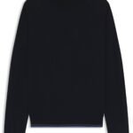 Wool-blend sweater with mock neck, Dark Blue