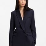 Relaxed-fit blazer with a double-breasted front, Dark Blue