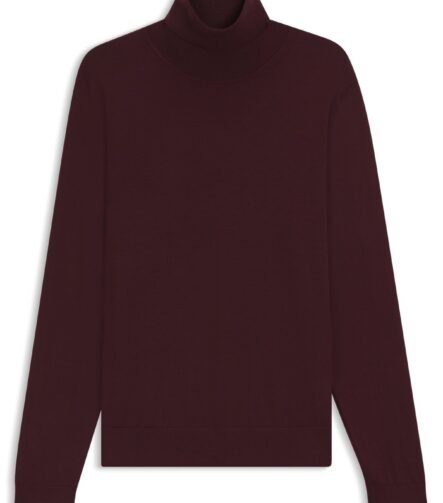 BECKHAM x BOSS rollneck sweater in cashmere , Dark Red