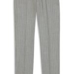 Formal trousers in striped virgin wool, Silver