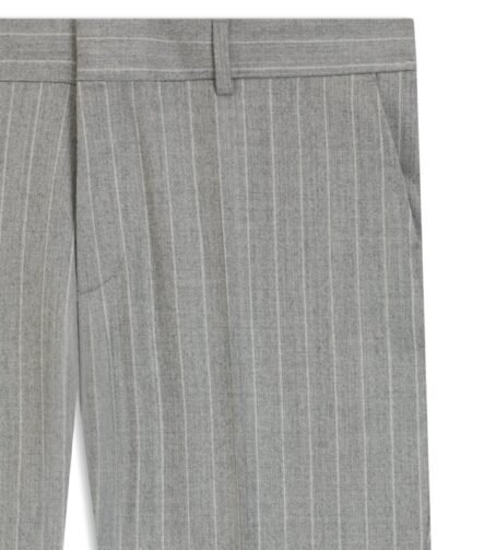 Formal trousers in striped virgin wool, Silver
