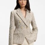 Slim-fit blazer in tweed jacquard, Patterned
