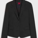 Regular-fit blazer in stretch fabric, Black