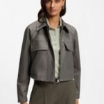 Relaxed-fit jacket in cotton denim, Grey